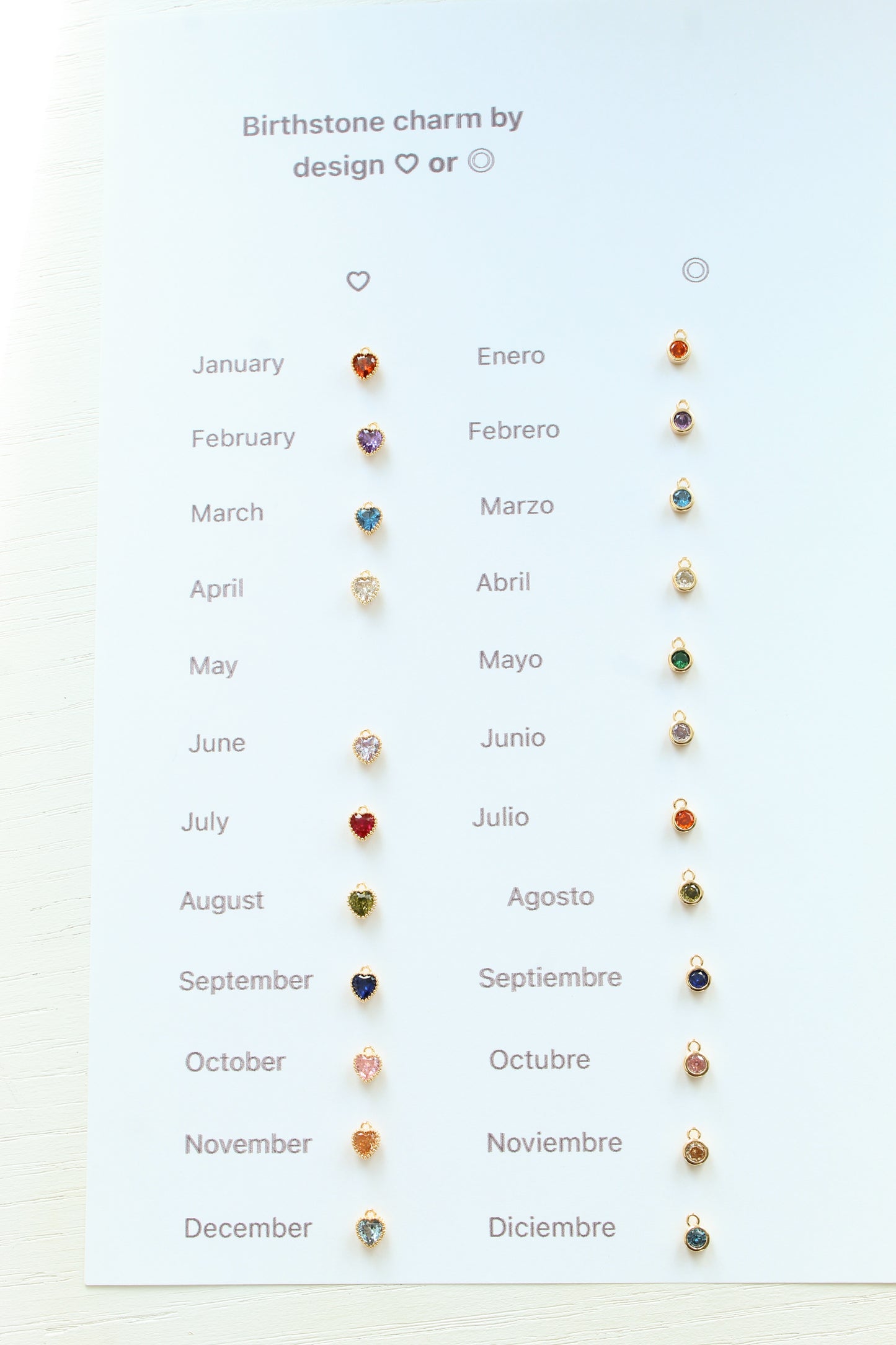 Charm Zodiacal with Heart Birthstone Charm - Connect with your Energy