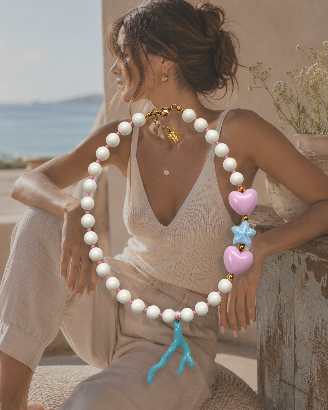 Coral Breeze l Statement Necklace