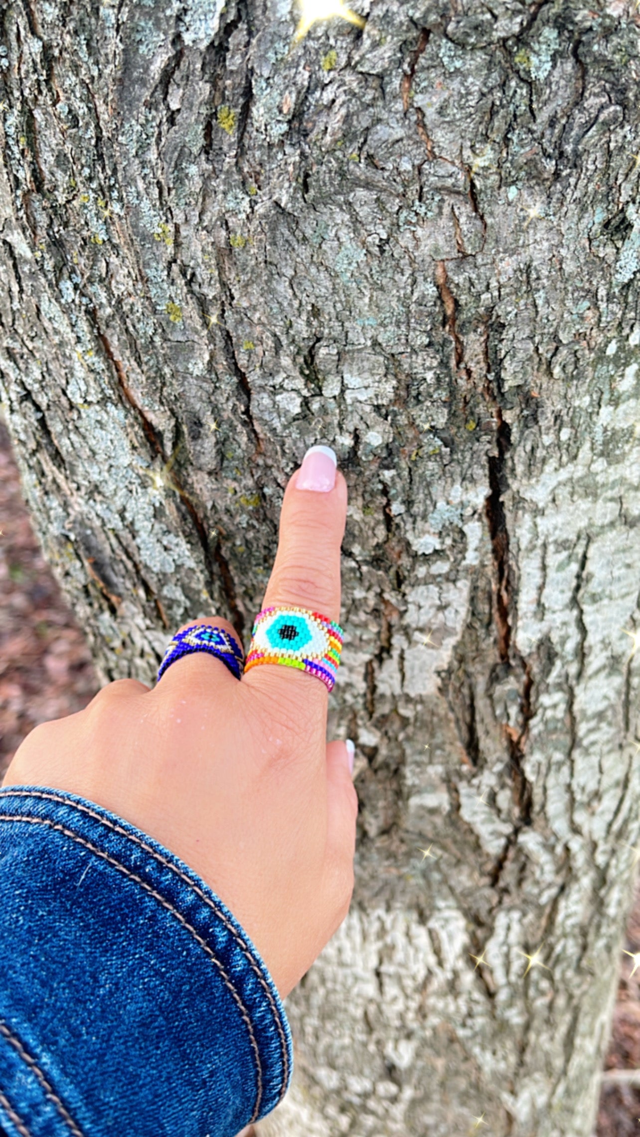 Anillo de mal de ojo azul (línea de ojos)