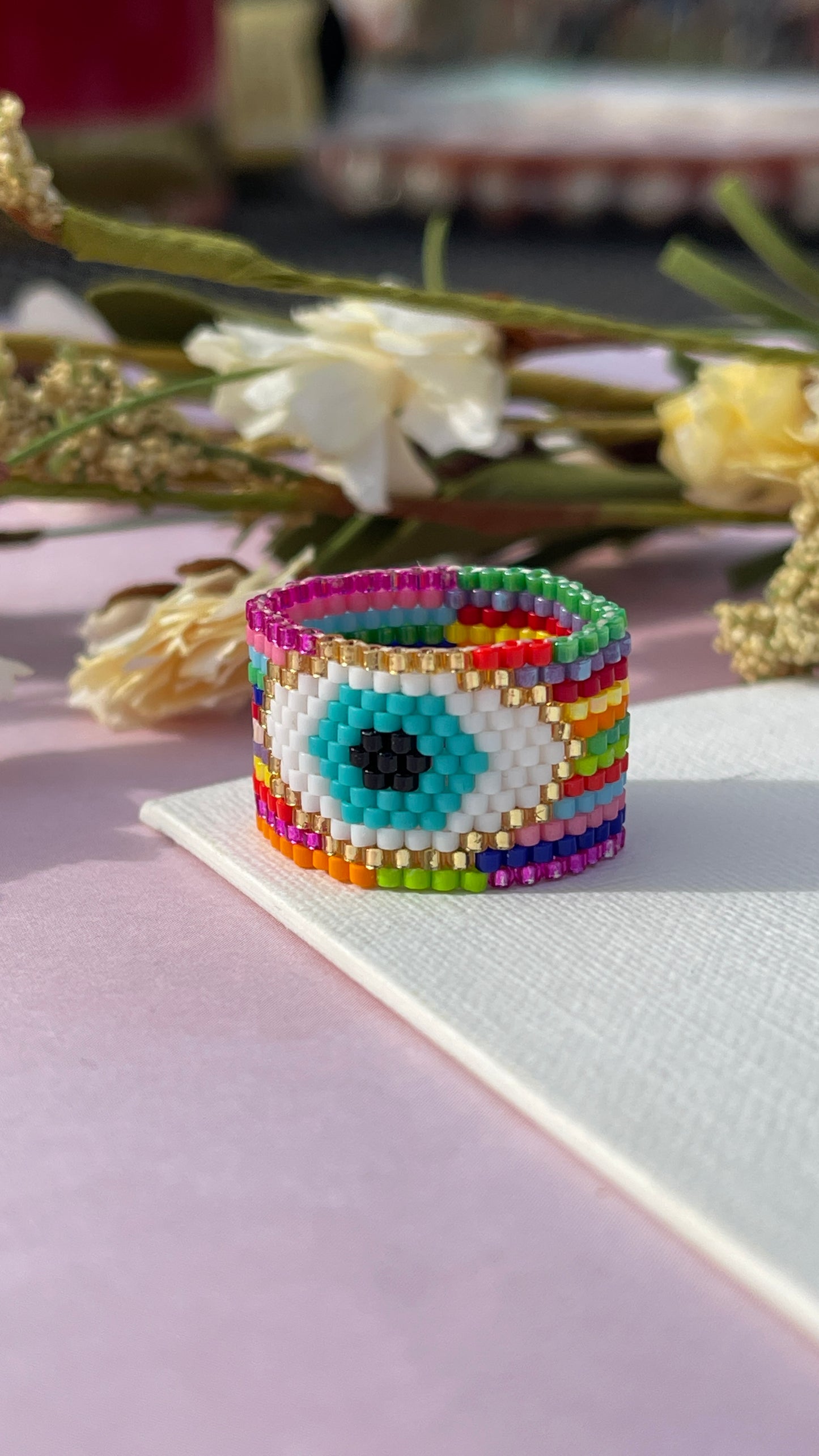 Anillo de mal de ojo azul (línea de ojos)