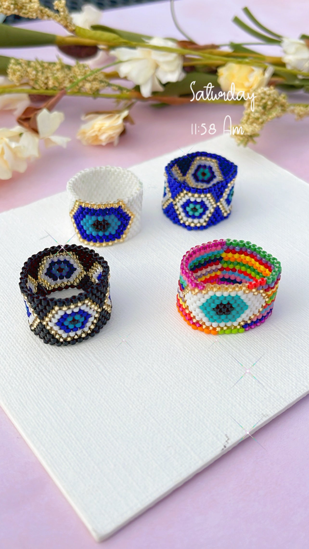Anillo de mal de ojo azul (línea de ojos)