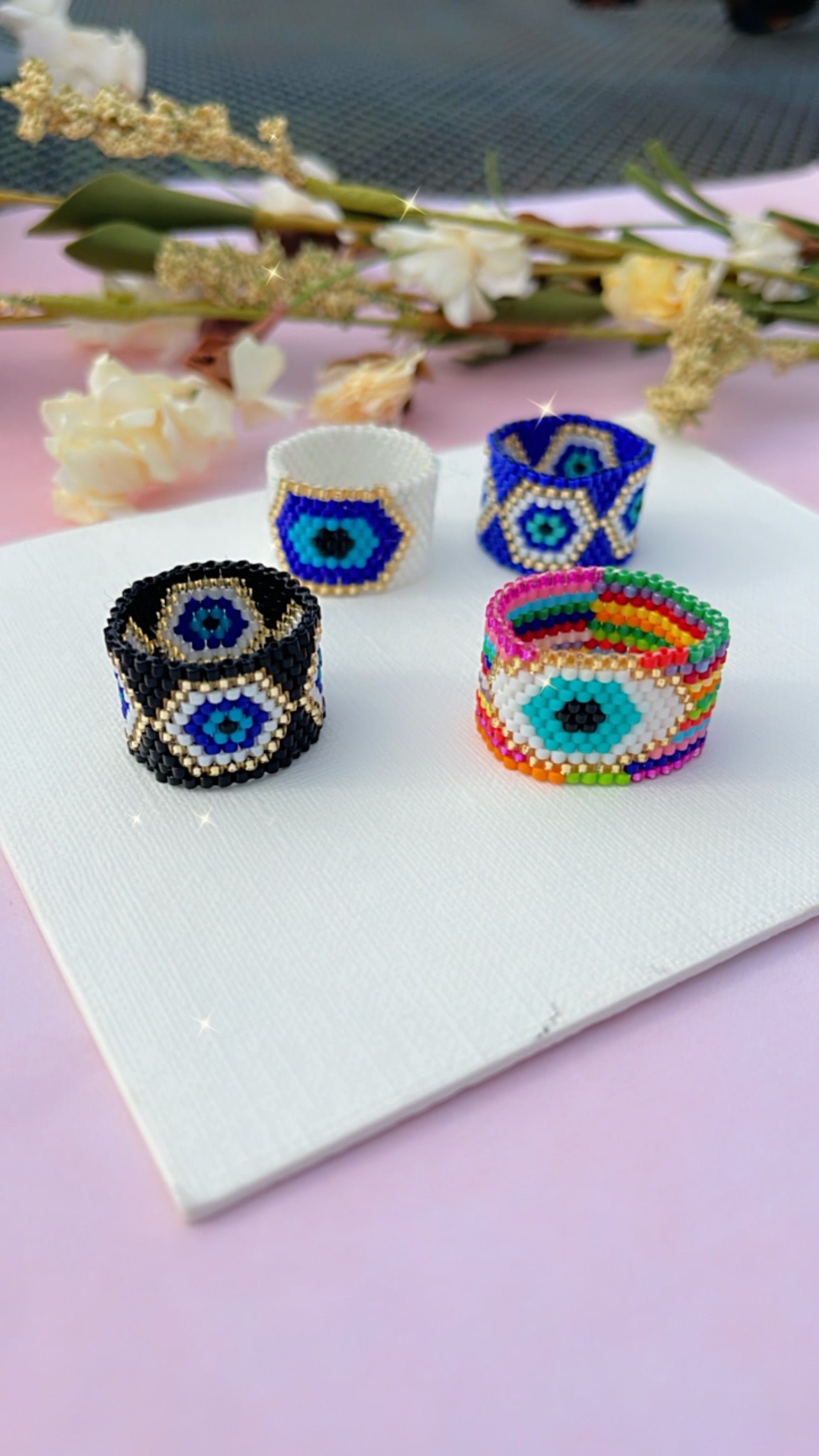 Anillo de mal de ojo azul (línea de ojos)