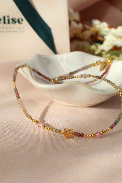 Collar de granate y zafiro
