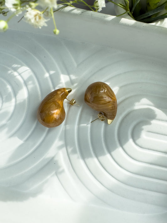Mocca Golden Drop Earrings