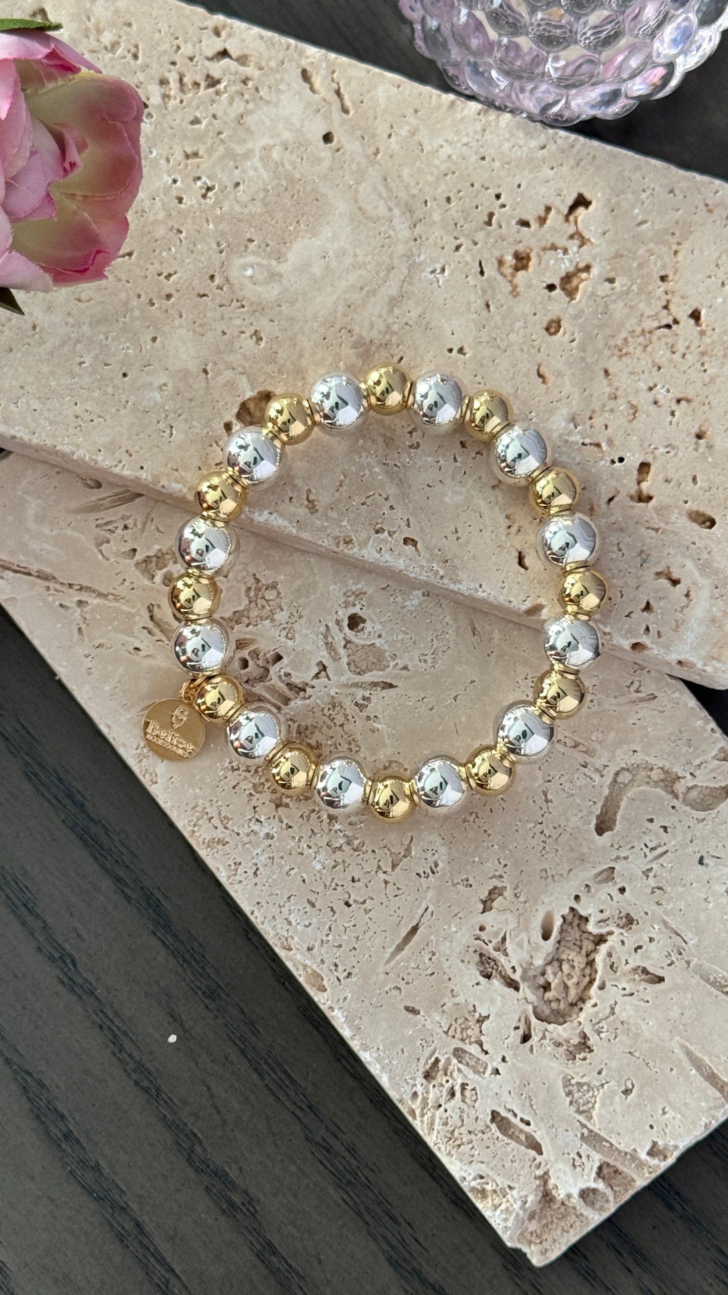 Pulsera de oro y plata