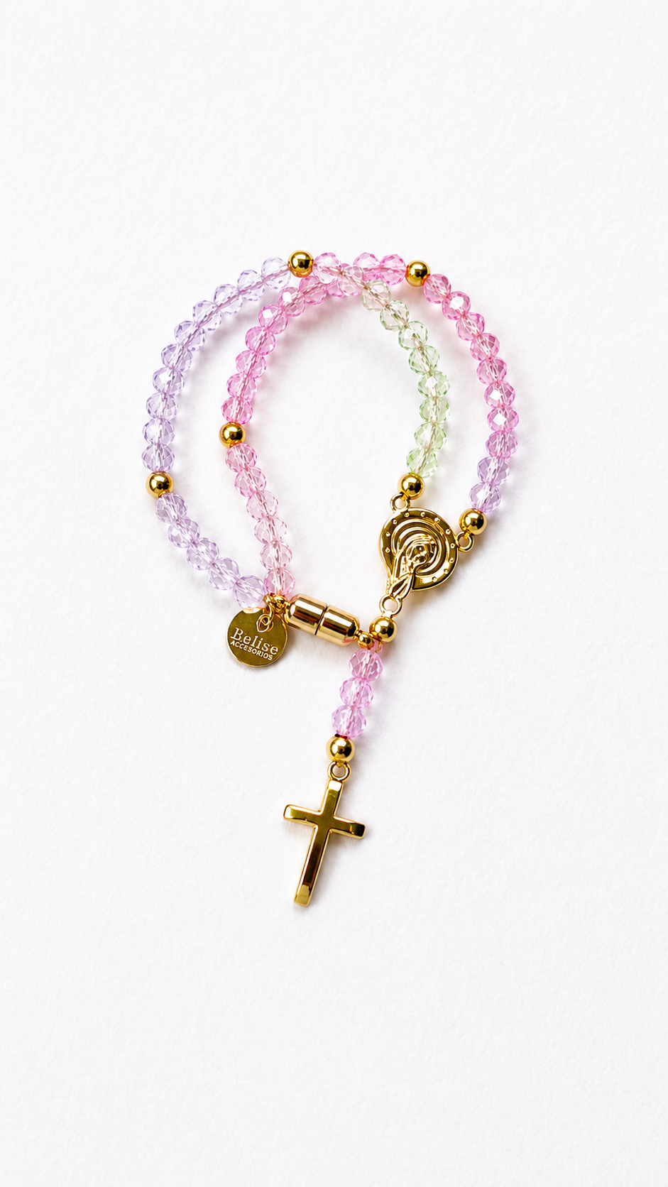 Pulsera Rosario Grace l Cristales Pastel