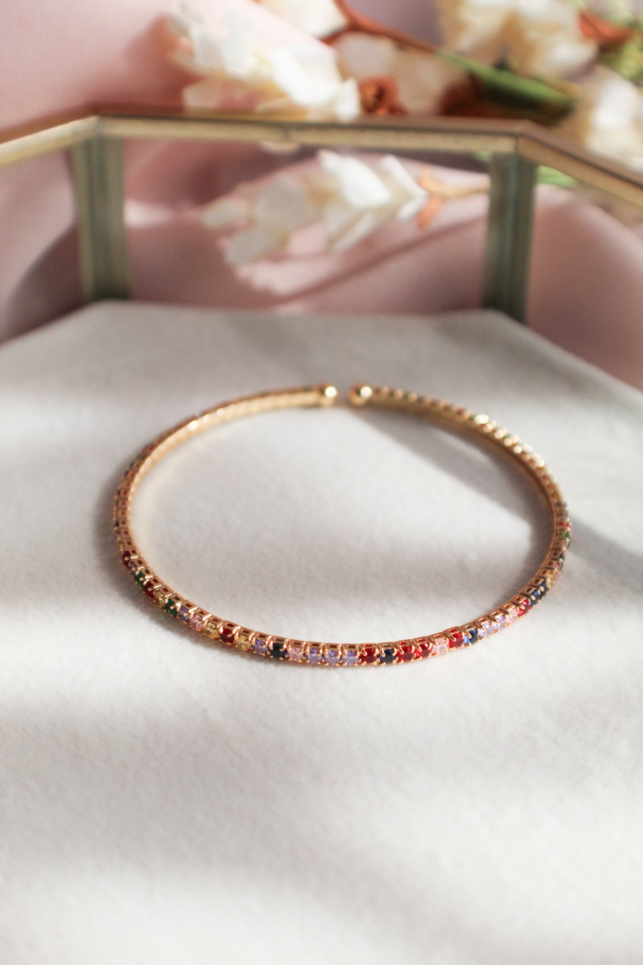 Pulsera pequeña de circonitas de colores
