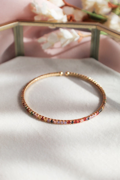 Pulsera pequeña de circonitas de colores
