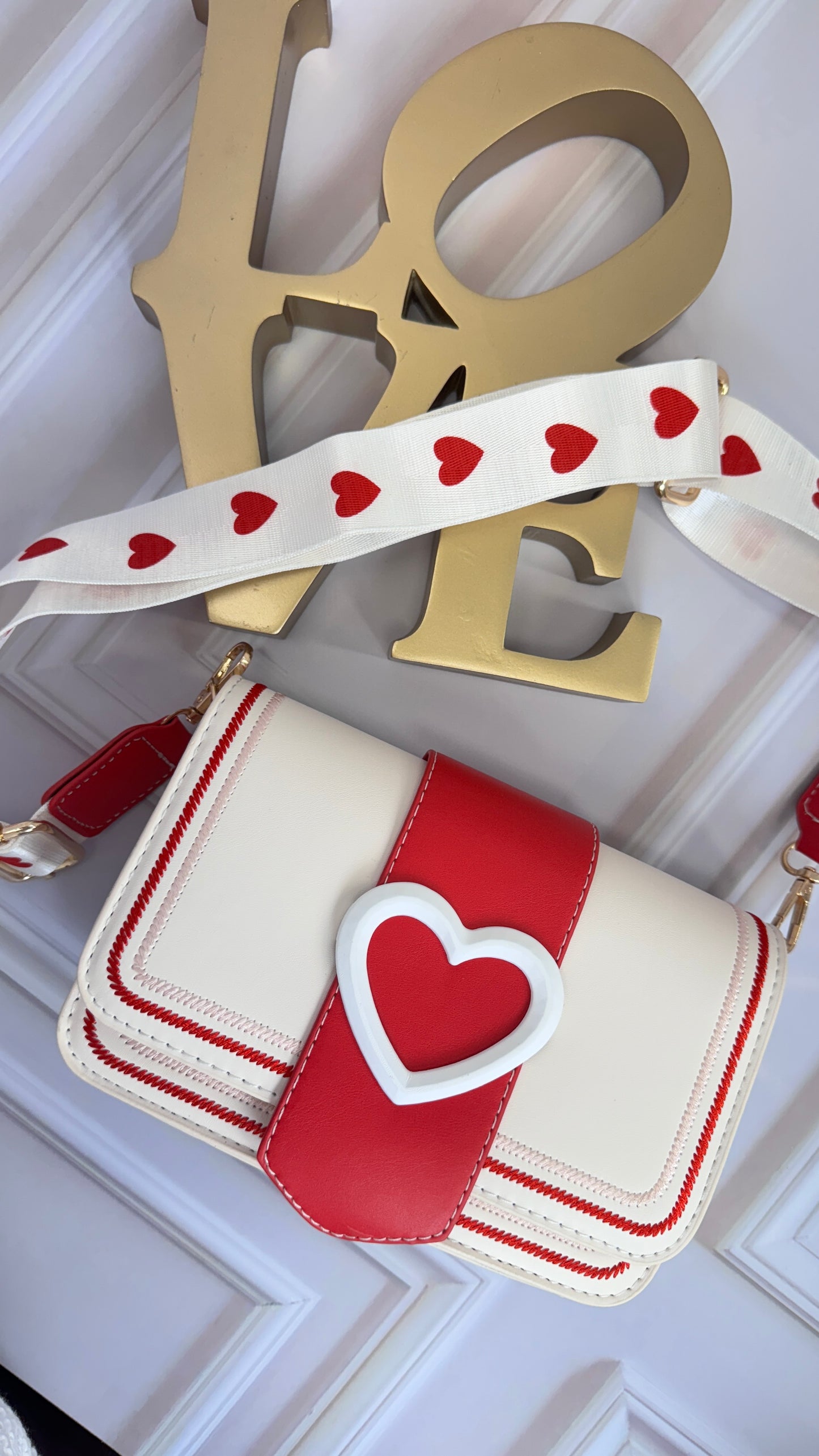 Bolso Corazon Design - Rojo y Beige