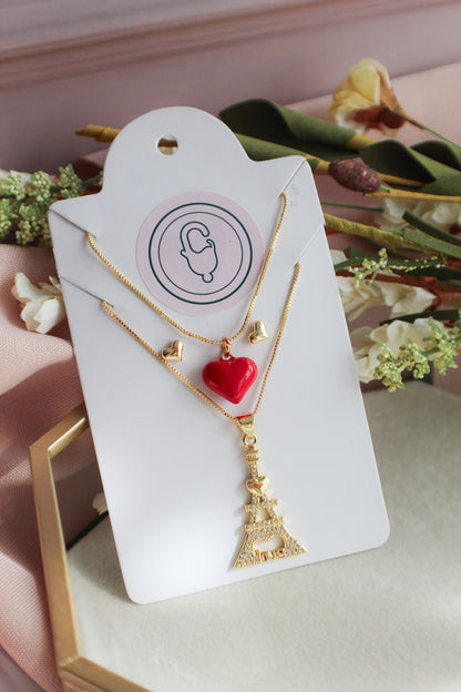 Conjunto Paris 2 Cadenas y Pendientes