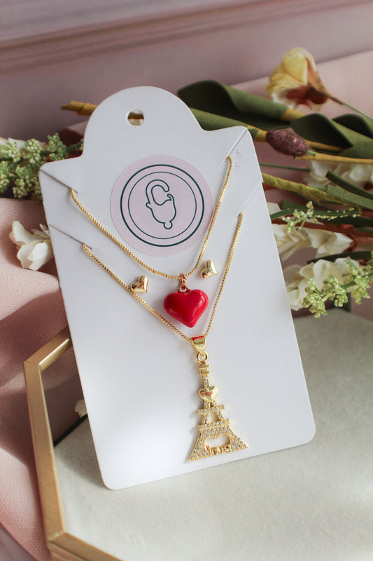 Conjunto Paris 2 Cadenas y Pendientes