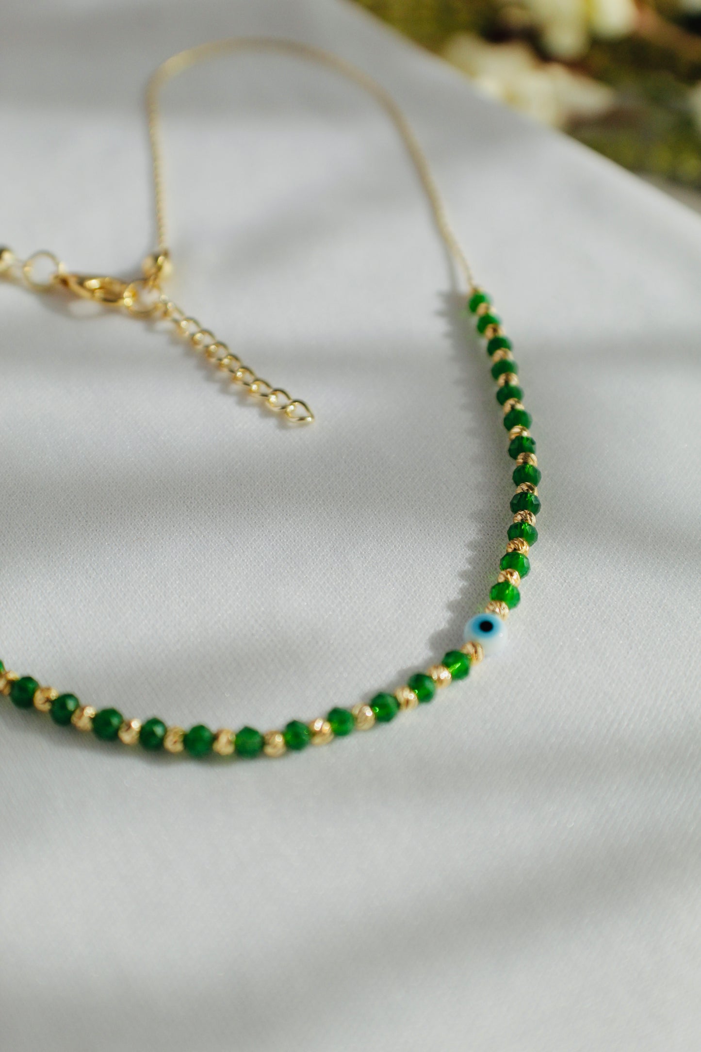 Daily Charms Necklace with Turkish Glass Evil Eye