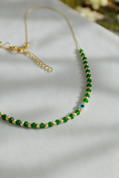 Daily Charms Necklace with Turkish Glass Evil Eye