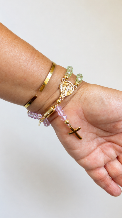 Pulsera Rosario Grace l Cristales Pastel