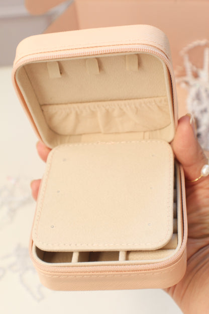 Personalized Travel jewelry Box for Her  - With Special Message, Mirror & Compartments
