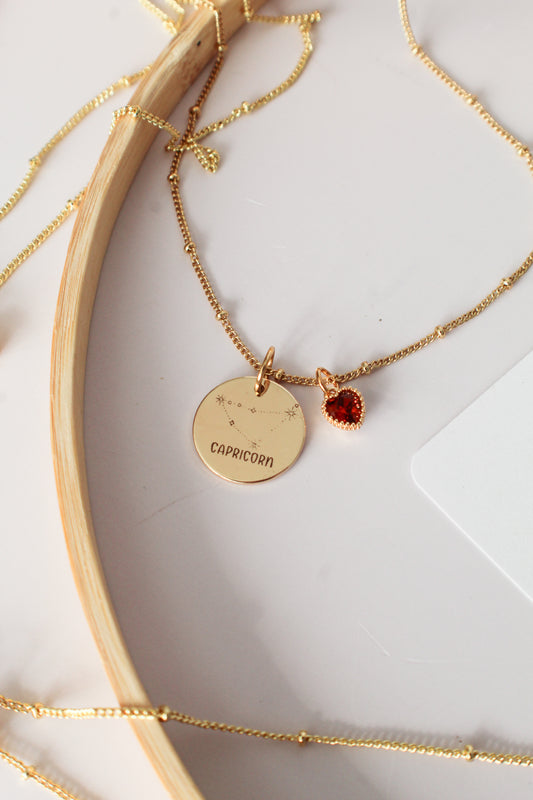 Charm Zodiacal with Heart Birthstone Charm - Connect with your Energy