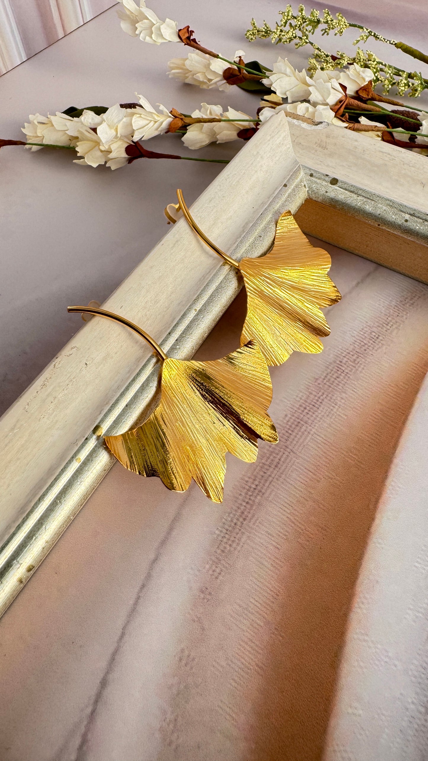 Gold Leaf Bonze Earrings