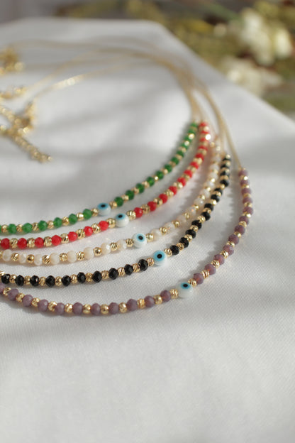 Daily Charms Necklace with Turkish Glass Evil Eye