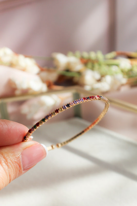Pulsera pequeña de circonitas de colores
