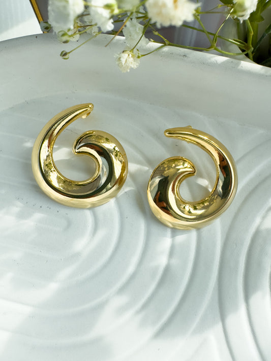 Spiral Rhodium Earrings