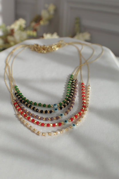 Daily Charms Necklace with Turkish Glass Evil Eye