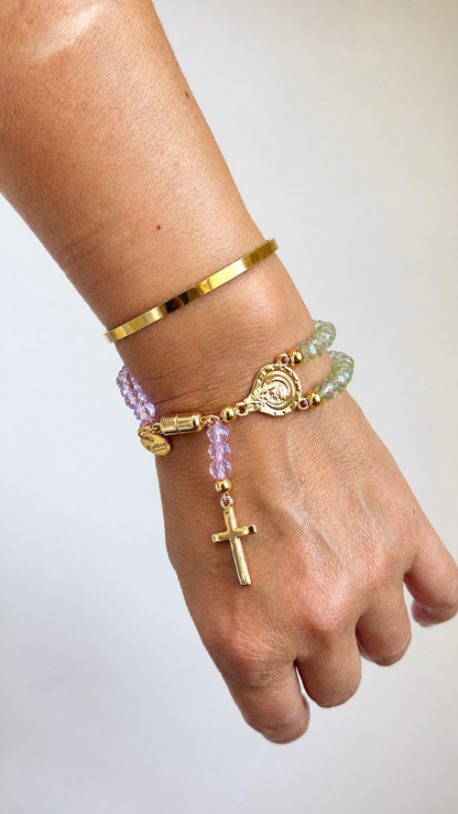 Pulsera Rosario Grace l Cristales Pastel