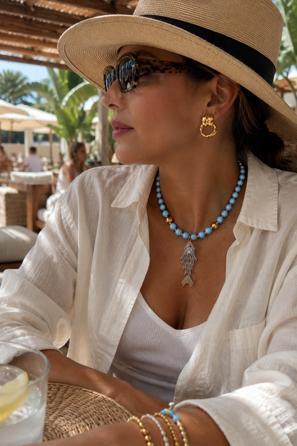 Collar Marino con Colgante de Pez Artesanal
