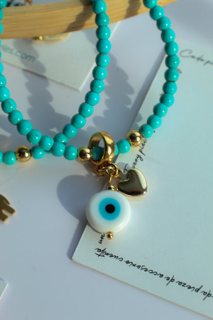 Pulsera de piedra turquesa de energía sagrada