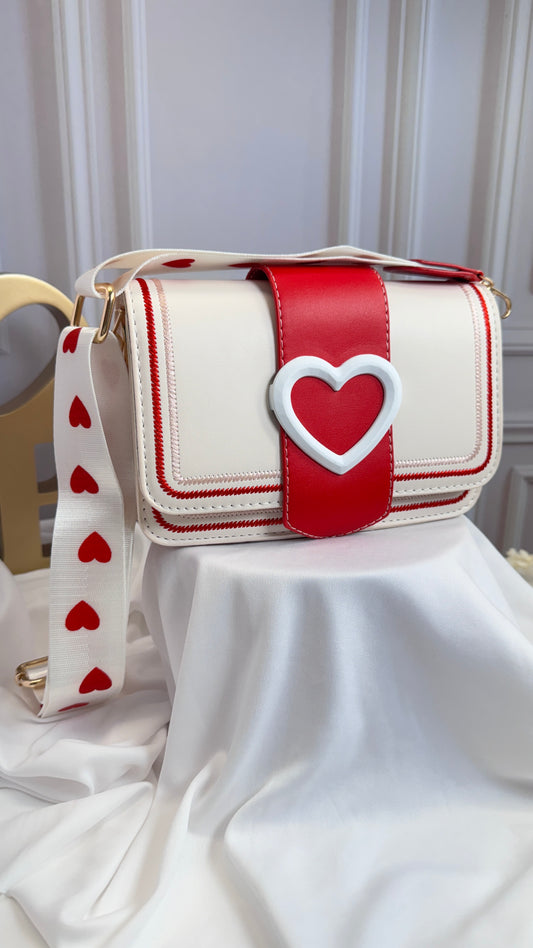 Bolso Corazon Design - Rojo y Beige