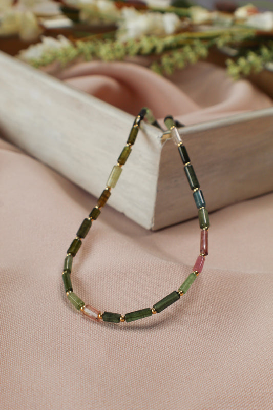 Tourmaline cylindrical Necklace