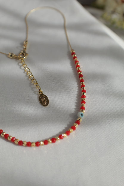 Daily Charms Necklace with Turkish Glass Evil Eye