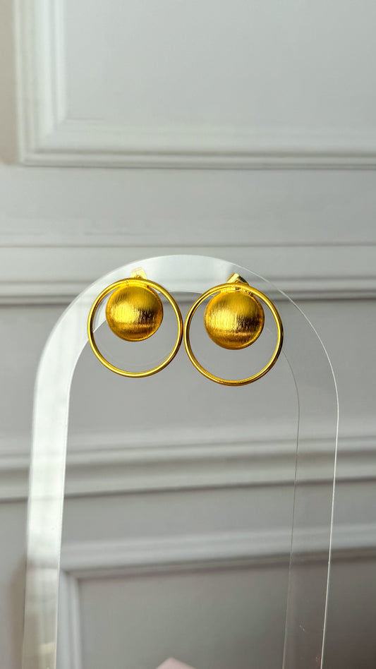 Gilded Round Medium Bronze Earrings