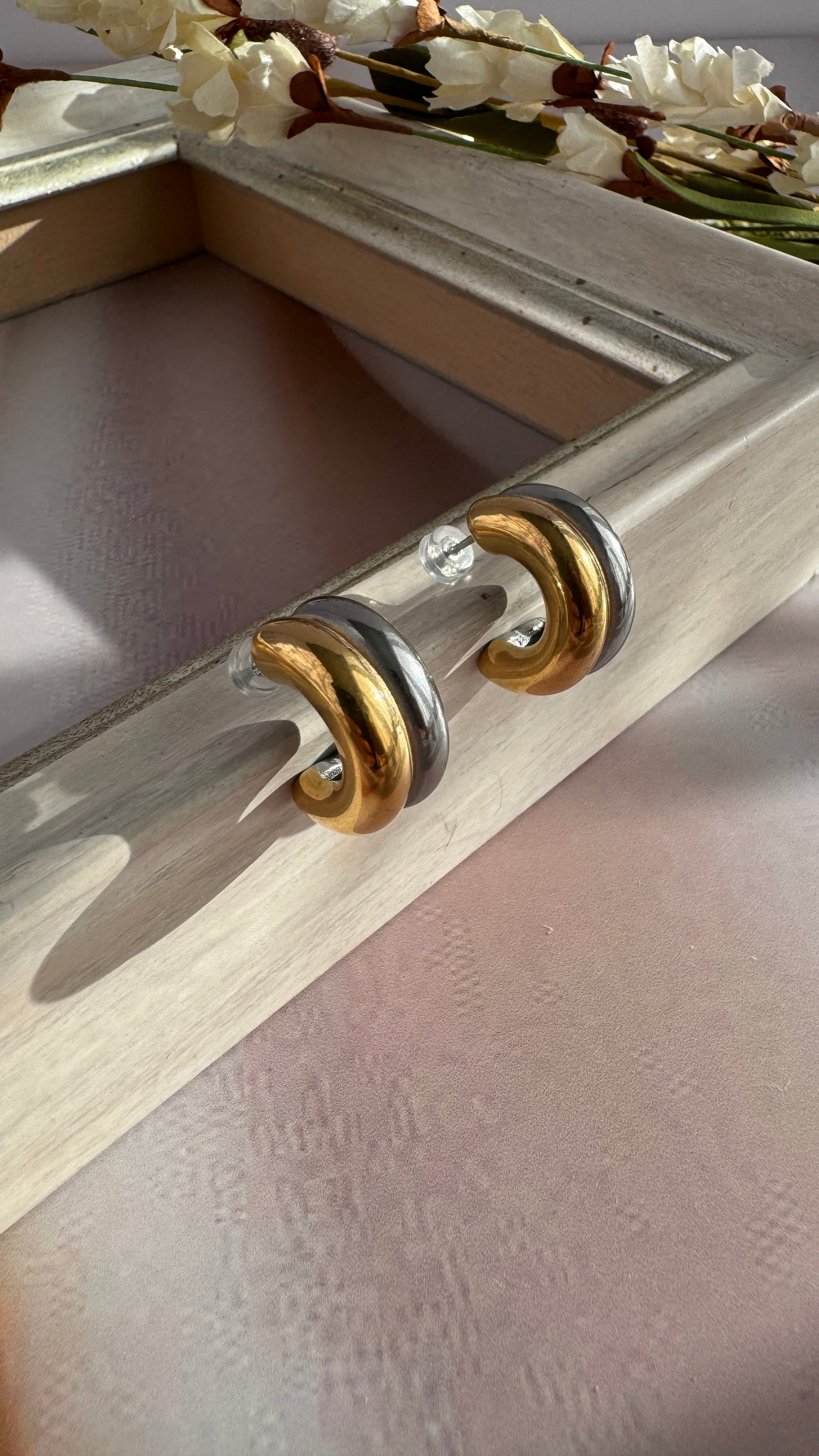 Pendientes de plata y oro