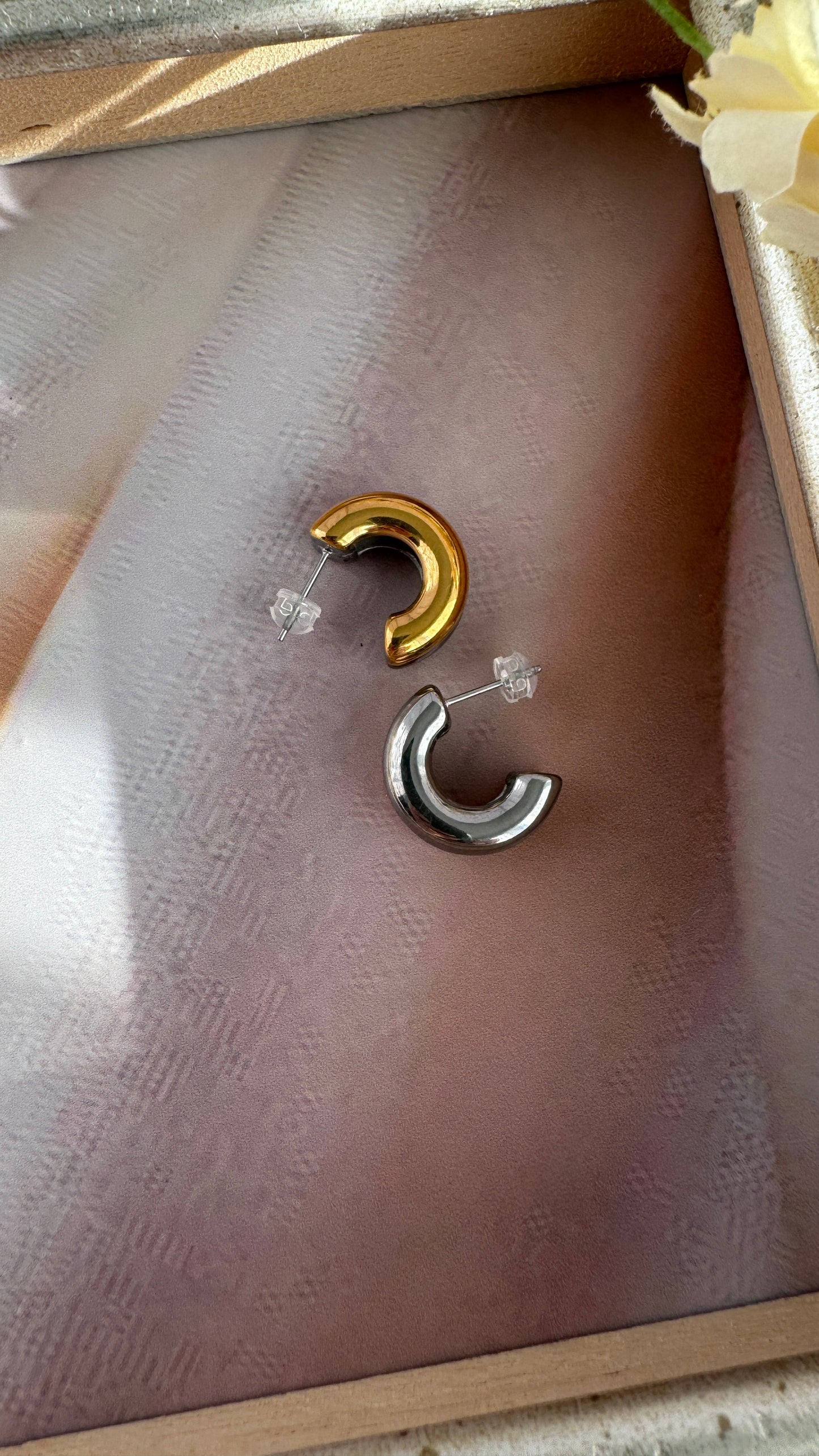 Pendientes de plata y oro