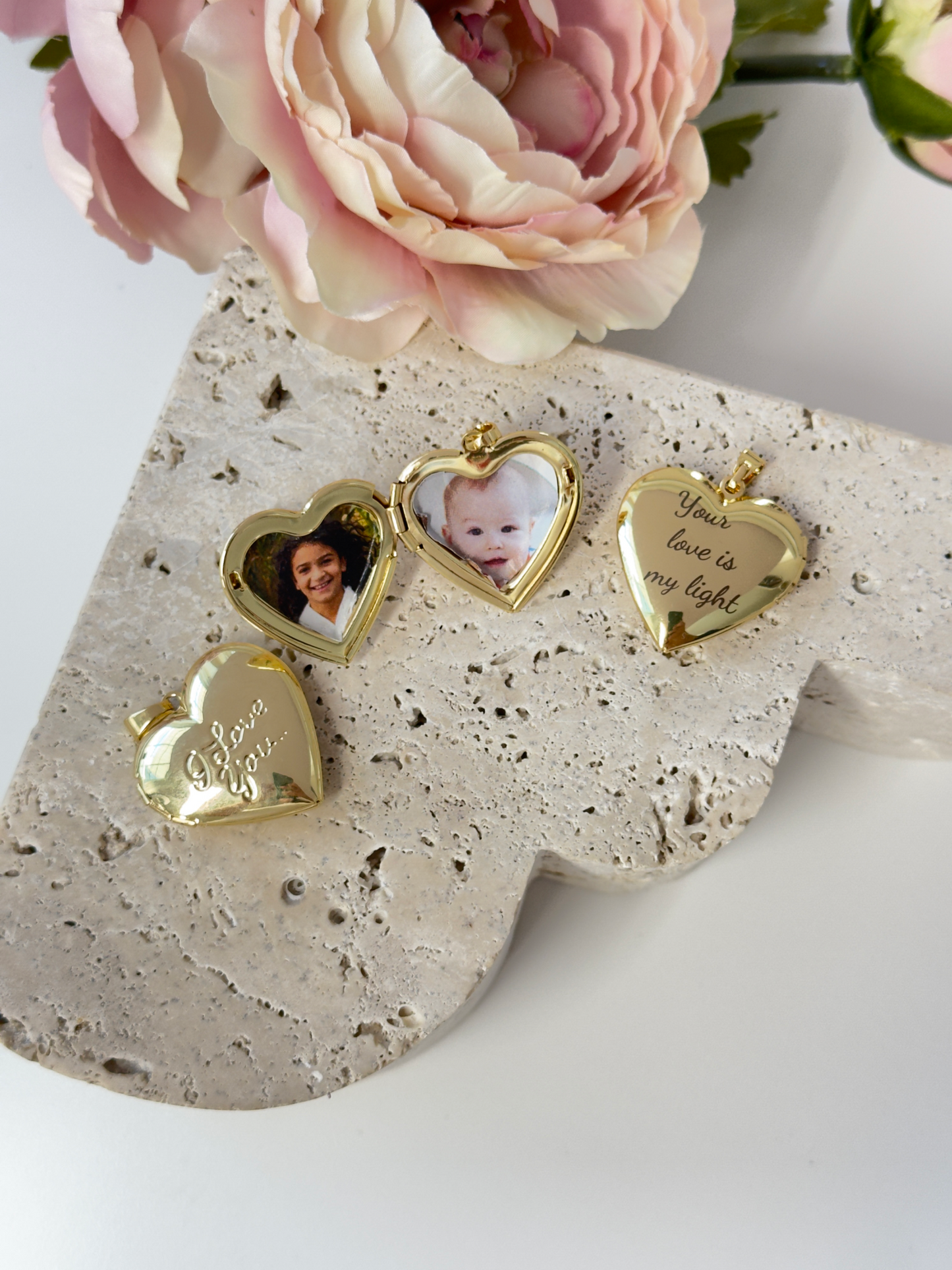 Rhodium Heart Locket - Holds Two Special Photos