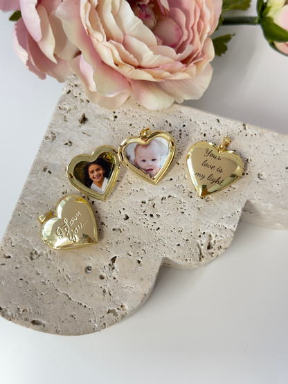 Rhodium Heart Locket - Holds Two Special Photos