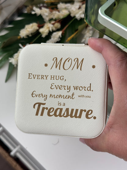 Personalized Travel jewelry Box for Her  - With Special Message, Mirror & Compartments