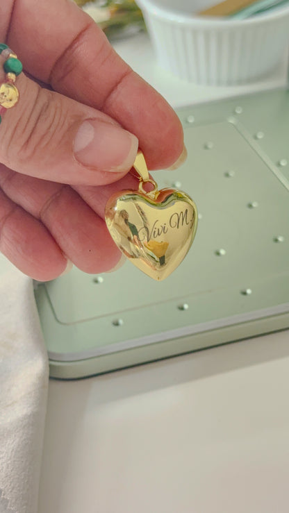 Collar con dije de corazón inspirado en ti