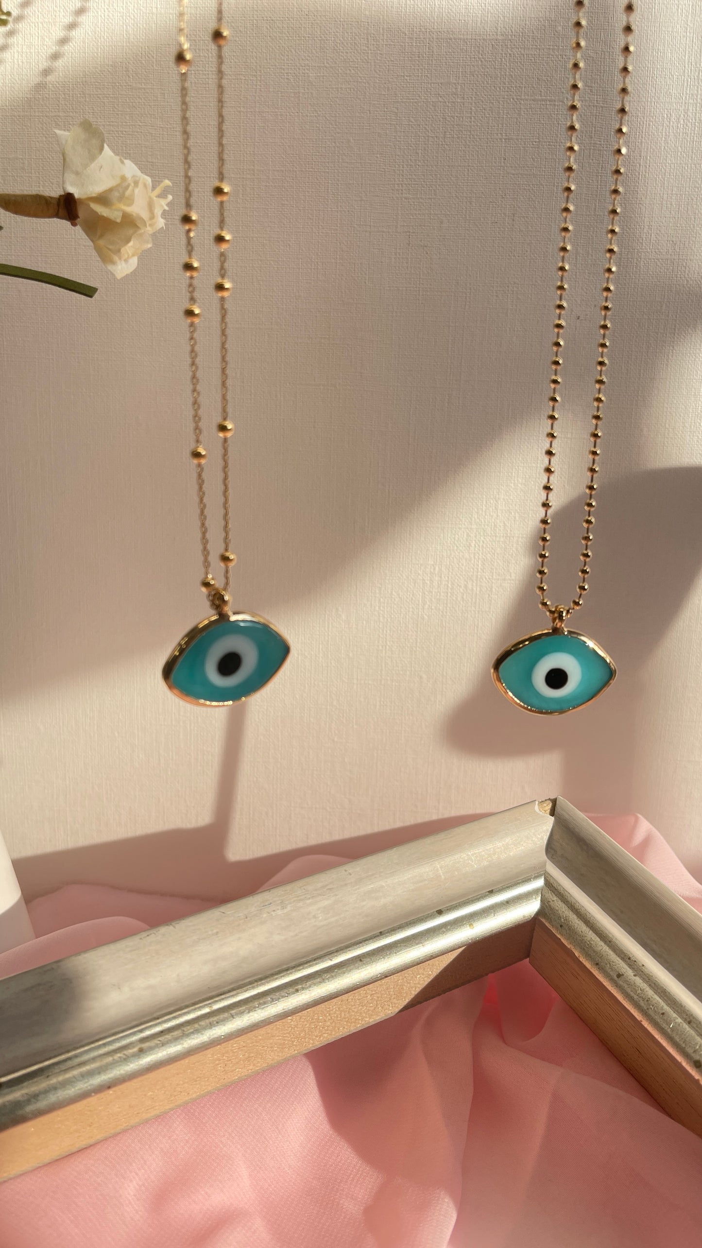 Evil Eye Glass  (Charm & Chain)