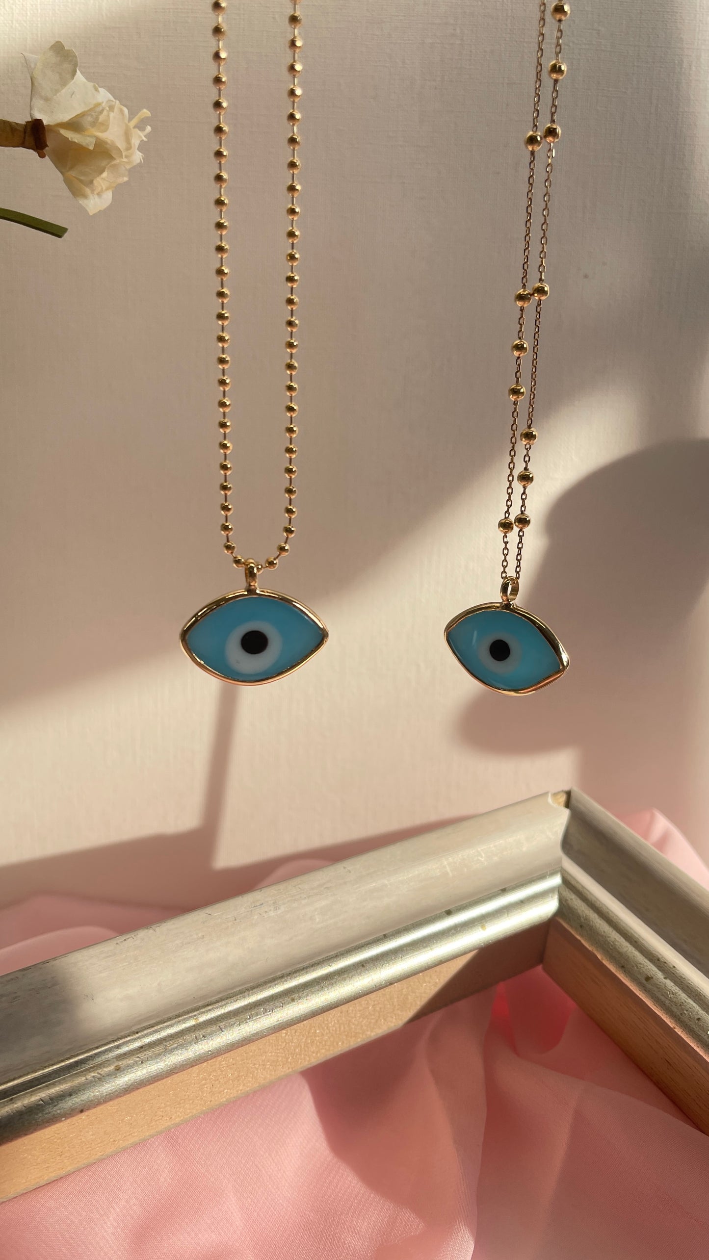 Evil Eye Glass  (Charm & Chain)