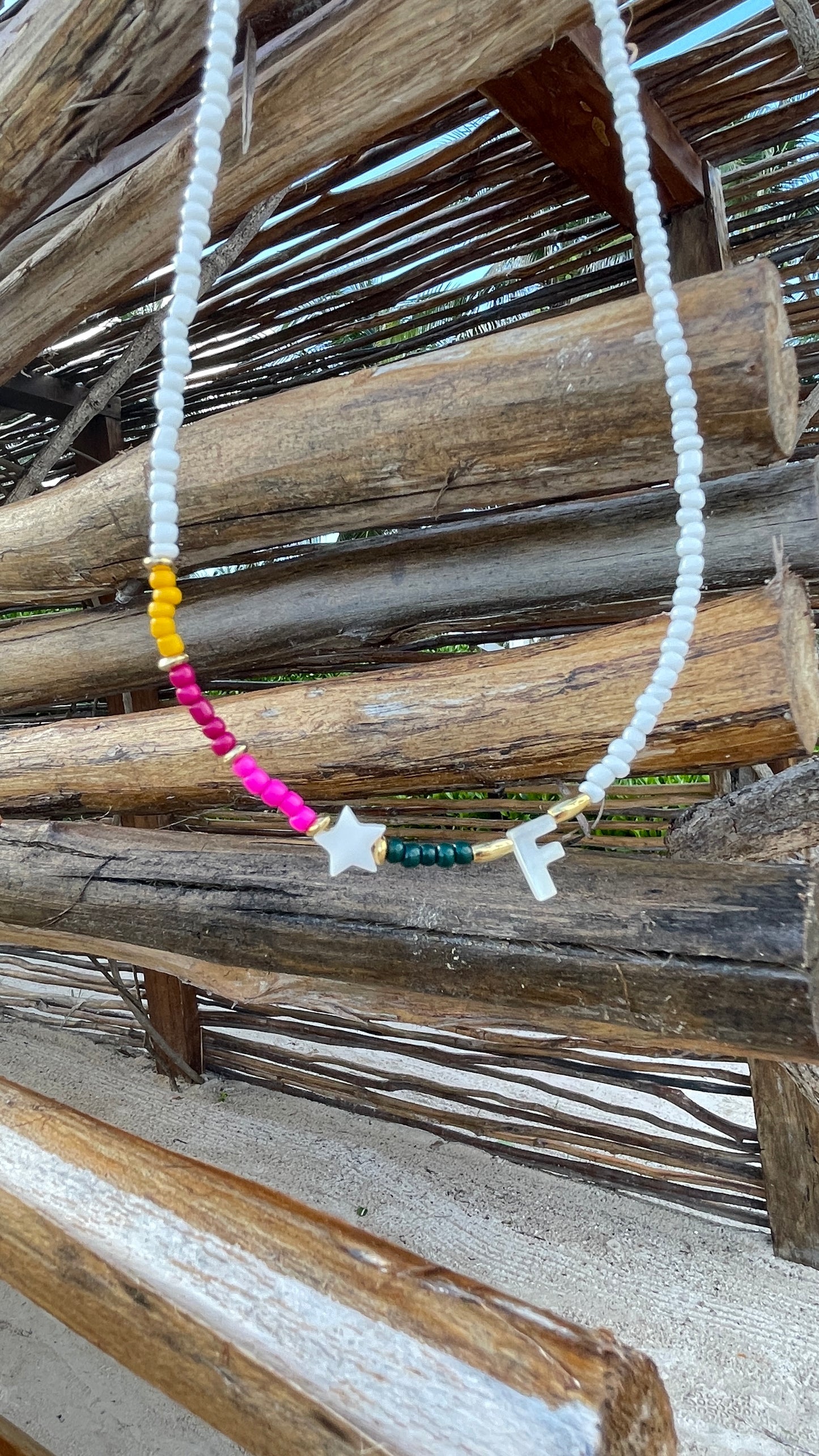 Initial Color Nacar - Necklace