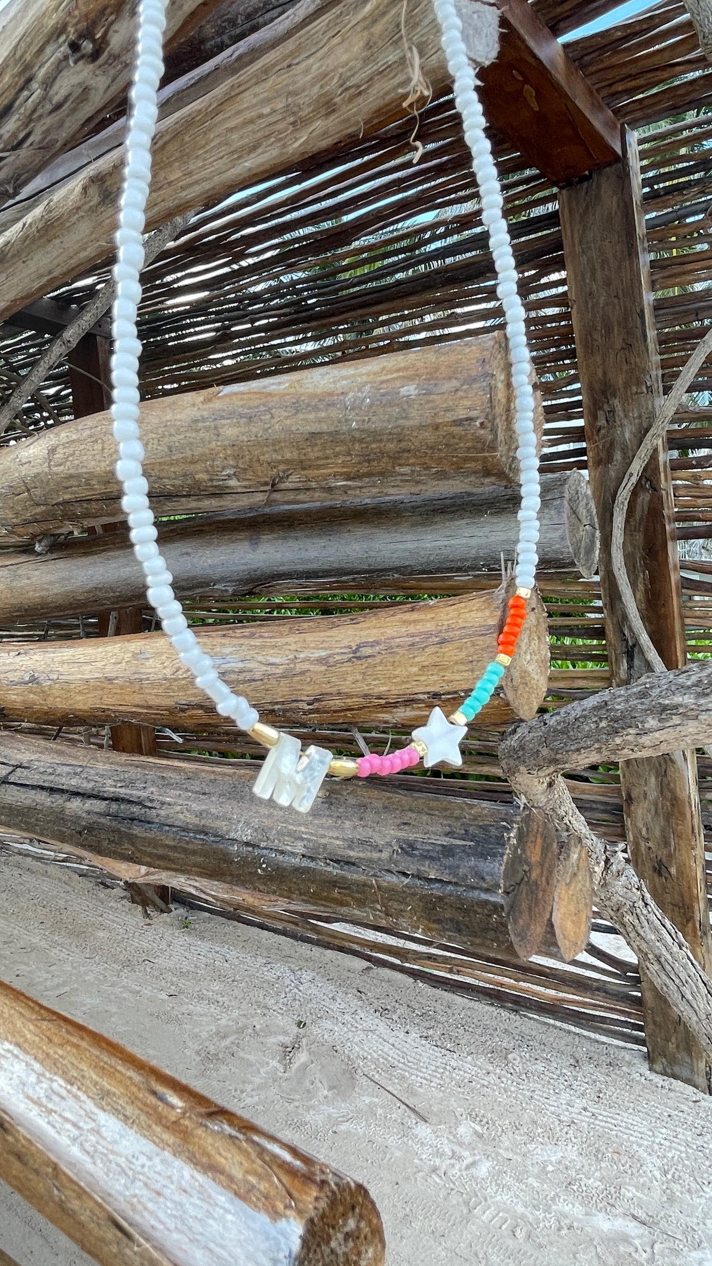 Initial Color Nacar - Necklace