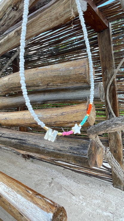 Initial Color Nacar - Necklace