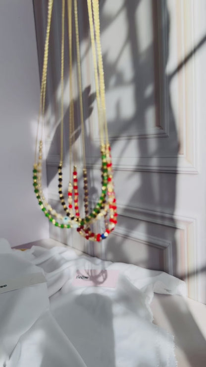 Daily Charms Necklace with Turkish Glass Evil Eye