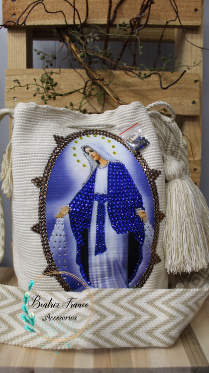 Mochila Wayuu (La milagrosa) Blanca