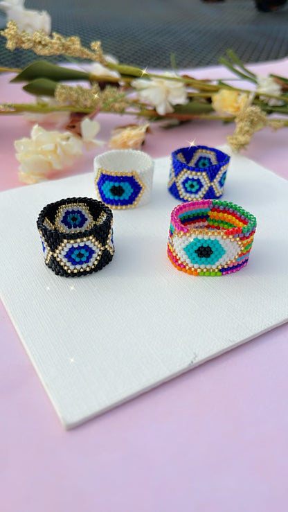 Anillo de mal de ojo azul (línea de ojos)