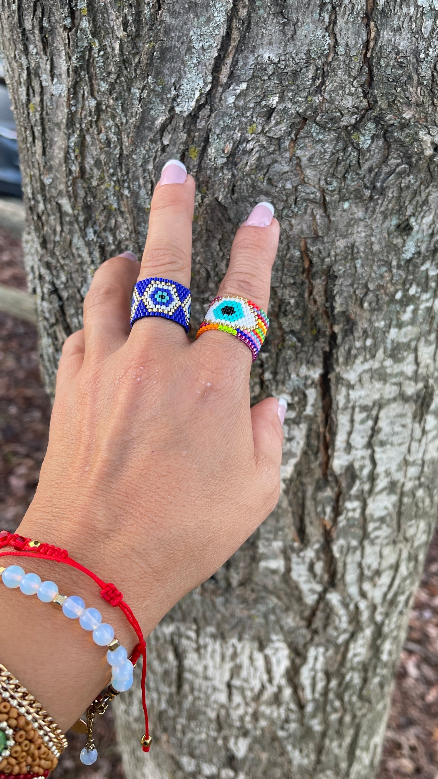 Anillo de mal de ojo azul (línea de ojos)